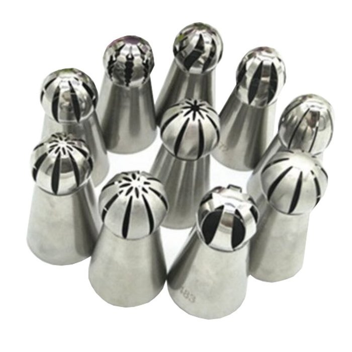 Swity Home 10 Set Stainless Steel Russian Icing Piping Nozzles Tips for Decorating Cake and Icing Cupcake, 1 Large... N4