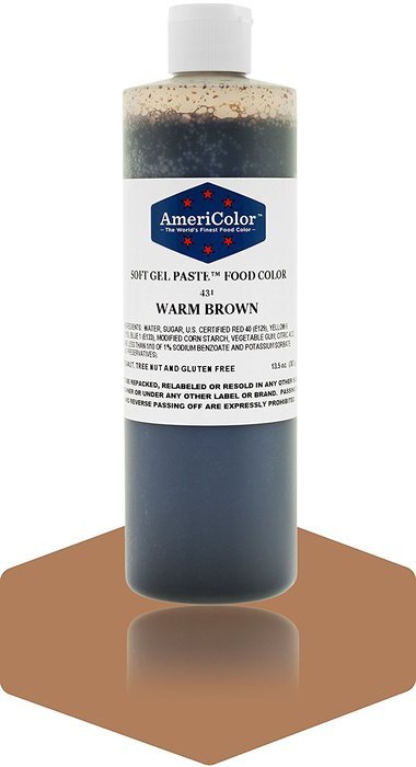 WARM BROWN 13.5 Ounce Soft Gel Paste Food Color