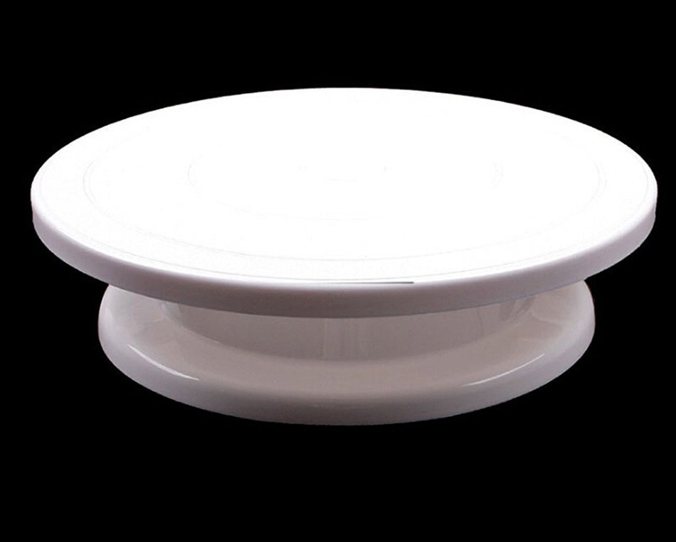 White Cake Turntable, Revolving Cake Decorating Stand, Cake Swivel Plate, Decoration Stand Platform Turntable... N2