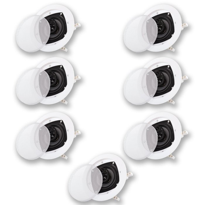 Acoustic Audio CS-IC43 In Ceiling Speakers 3 Way Home Theater 1400 Watt 7 Speaker Set CS-IC43-7S N3