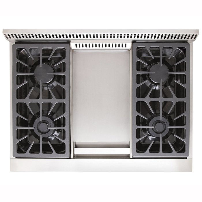 Kucht KRG3609U 36" Professional-Class Natural Gas Range with 5.2 cu. ft. Convection Oven, 4 Top Burners, Griddle... N2