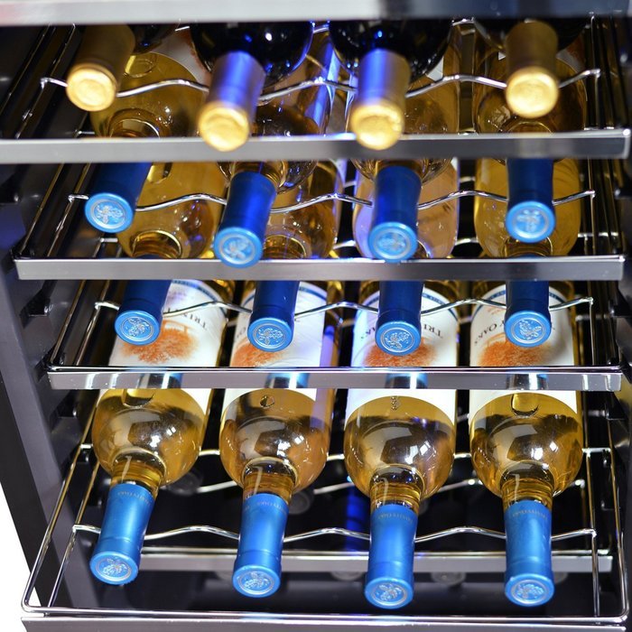 28 Bottle Single Zone Freestanding Wine Refrigerator-Sleek and stylish, a is great way to let your precious wine...
