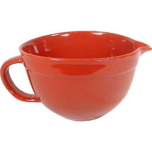 Red Stoneware Batter Mixing Bowl