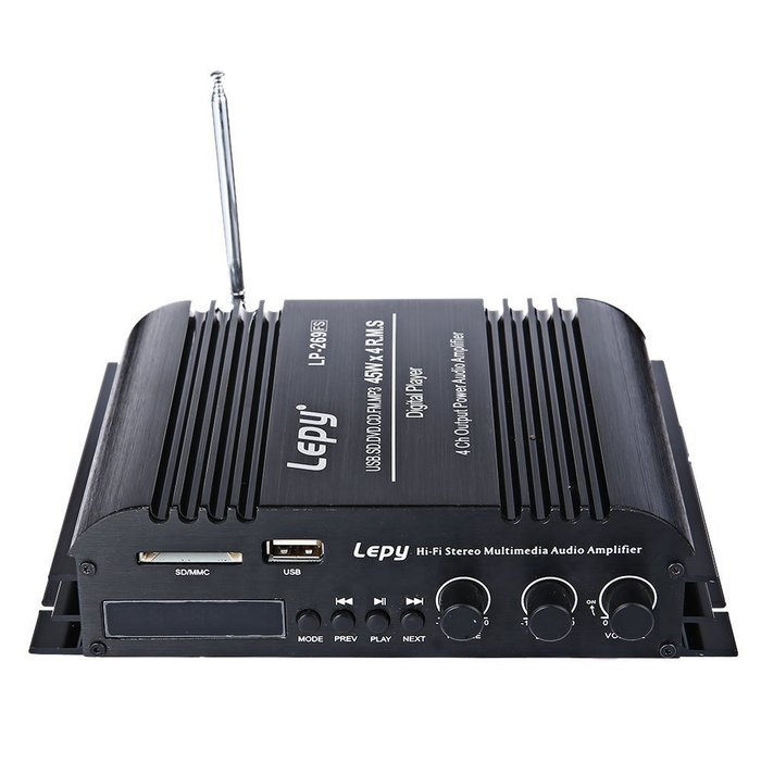 Robolife Lepy LP - 269FS Hi-Fi Digital Stereo Amplifier Booster Radio 4 Channel for Car Home US Plug N4