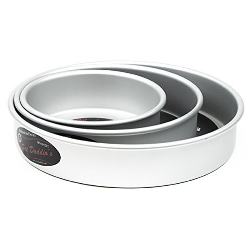 Cake Pan Set of 3, Round 2 Inches (6", 8", 10") by Fat Daddio's N2