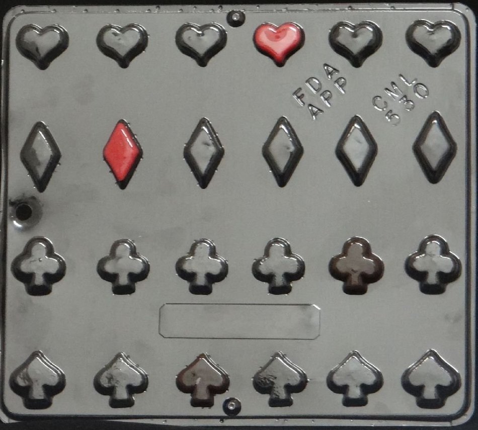 Playing Card Suits Chocolate Candy Mold 530