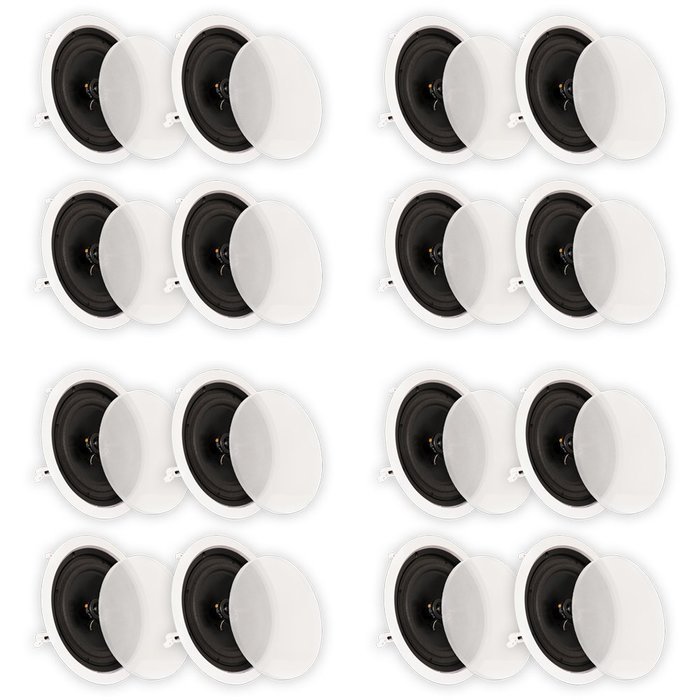 Theater Solutions CS8C In Ceiling 8" Speakers Surround Sound Home Theater 8 Pair Pack 8CS8C