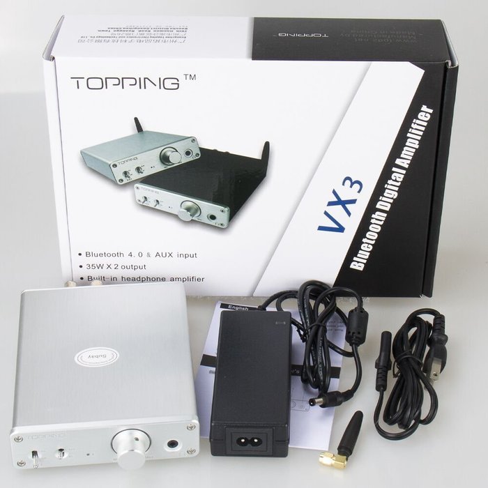 VX3 Digital Hi-Fi Power Stereo Amplifier Wireless Bluetooth 4.0 Power Digital Amplifier (Silver) N3