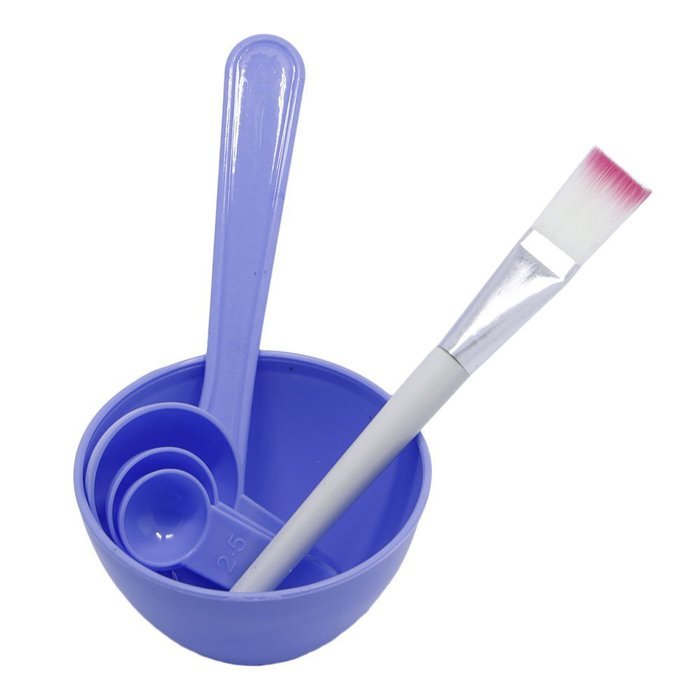 MEXUD-New 4 in 1 Makeup Beauty DIY Facial Face Mask Bowl Brush Spoon Stick Tool Set (Hot pink) N15