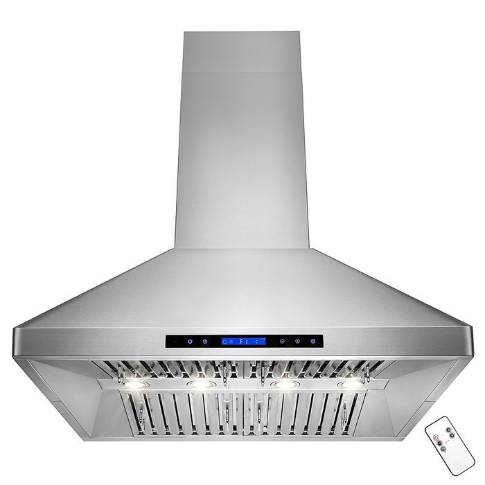 AKDY 36" Stainless Steel Island Mount LED Display Touch Control Kitchen Cooking Fan Range Hood N4
