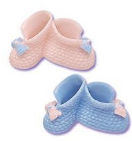 Item#37101 - Baby Booties Cake Cupcake Food Decoration Topper -1pc - Blue