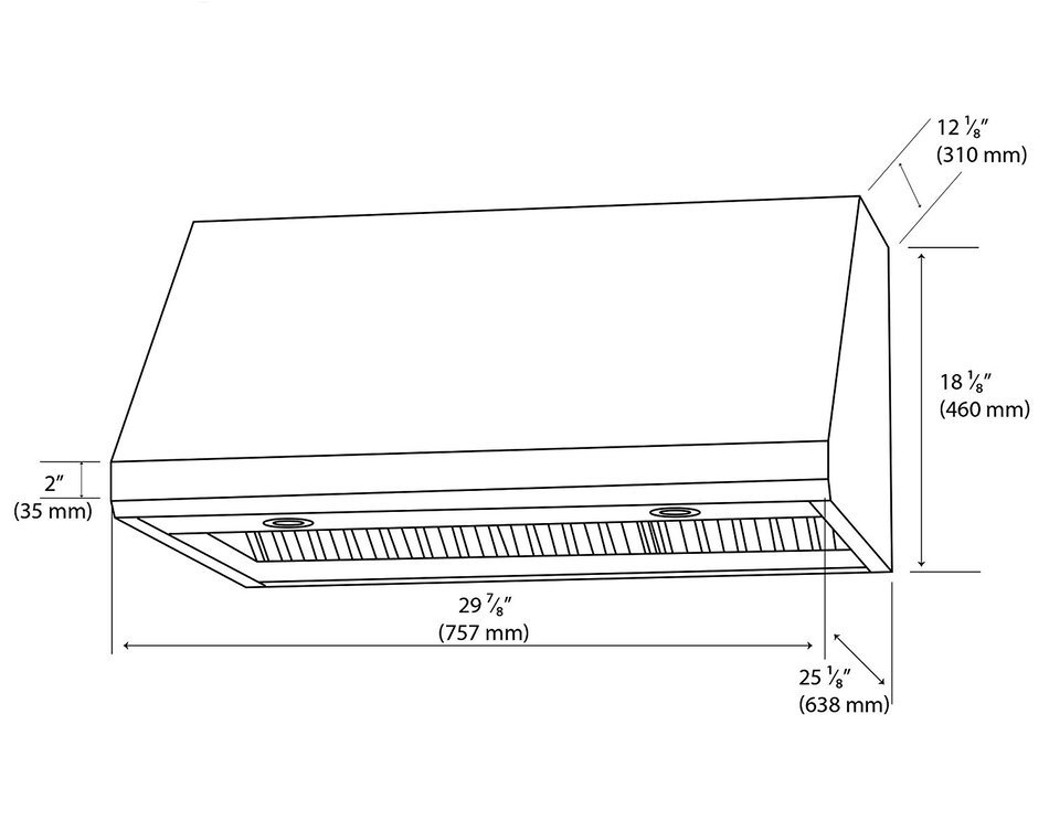 Ancona Pro UC LED Under-Cabinet Range Hood, 36-Inch, Stainless Steel