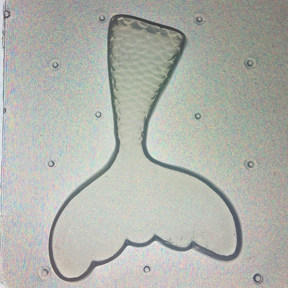 Flexible Resin or Chocolate Mold Mermaid Tail 2.25" Length X 1/4" Deep