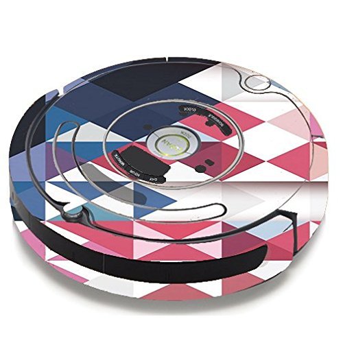 Skin Decal Vinyl Wrap For IRobot Roomba 650 655 Vacuum / Geometric Red
