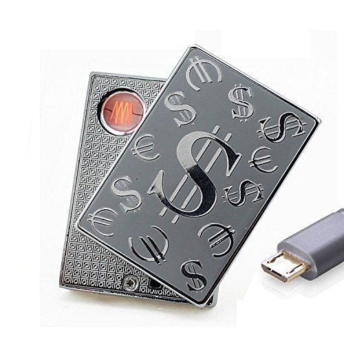 RioRand&reg; USB Rechargeable Flameless Electronic Windproof Cigar Cigarette Lighter (USD Silver)