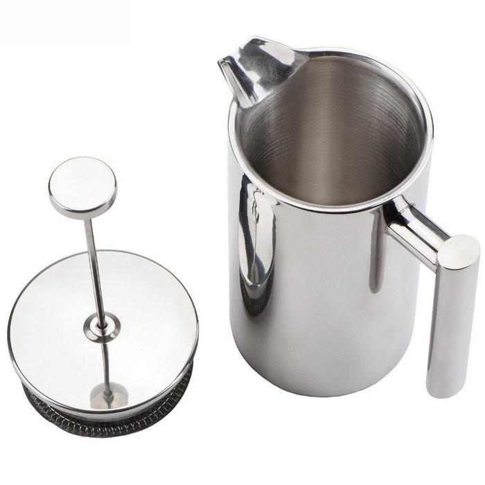 Amfocus French Coffee Press Espresso Maker, Stainless Steel Cafetiere, 350ml N4