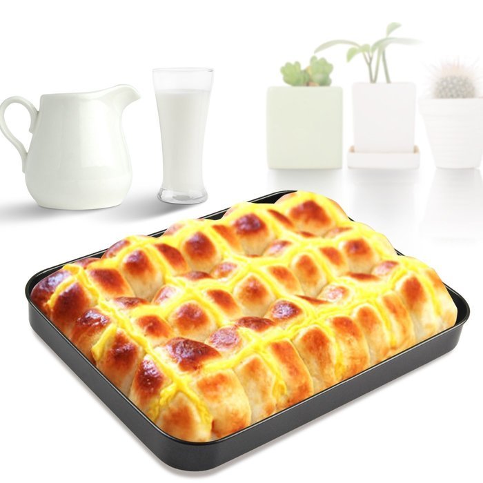 Yilove Non-stick Rectangular Cake Pan Bakeware 10"(Black) N11