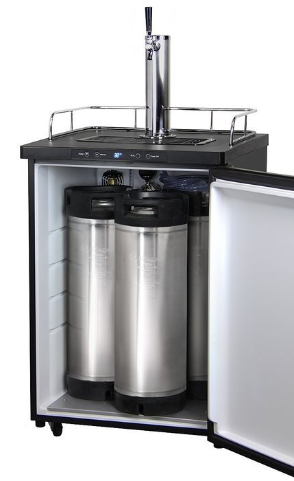 Kegco Full-Size Digital Homebrew Kegerator Dual Faucet Ball Lock Keg Dispenser Black