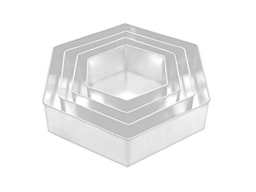 4 Tier Hexagon Multilayer Birthday Wedding Anniversary Cake Tins / Pans 6" 8" 10" 12" N5