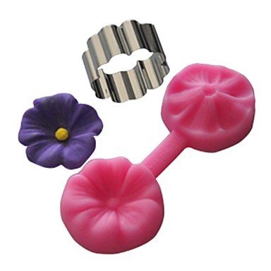 Sher FOUR-C Silicone Molds Flower Cake Design Moulds Color Pink N2