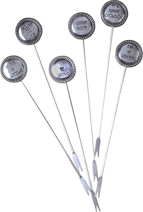 Thirstystone Appetizer Picks, Wine Not?, Silver