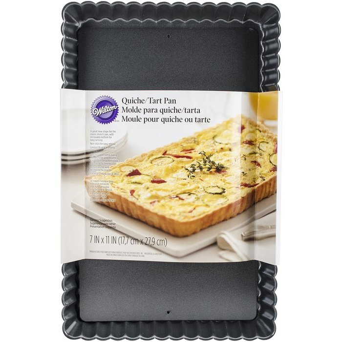 Wilton 2105-8459 Oblong Tart Quiche Pan, 11 by 7''