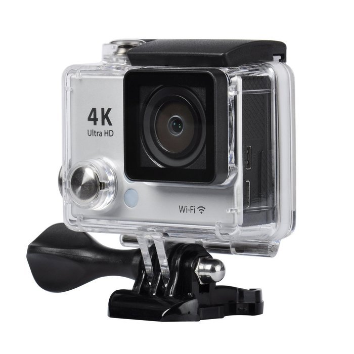 YELIN Wifi Action Camera (Silver) 4K25, 1080p60 170 Degree Lens +Extra 1 Batteries N8