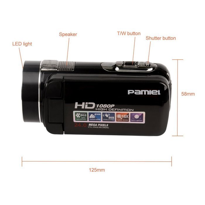 inkint 3.0 inch LCD Display Screen Full HD 1080P Night-shot Video Camcorder Equipment with Internal Microphone...