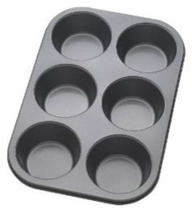 6 Cup Non Stick Steel Muffin Pan Bakeware Cupcake Baking Pan Cookie Tray Material Steel Color Silver Brand New