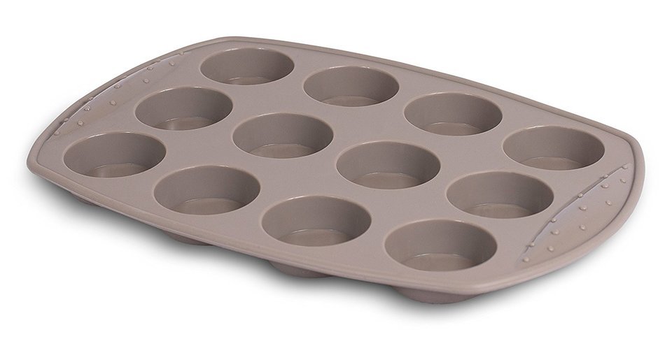 Internet&rsquo;s Best Silicone Muffin Pan | 12 Cup | Cupcake Tray | Cake Baking Mold | BPA Free | Dishwasher Safe N15