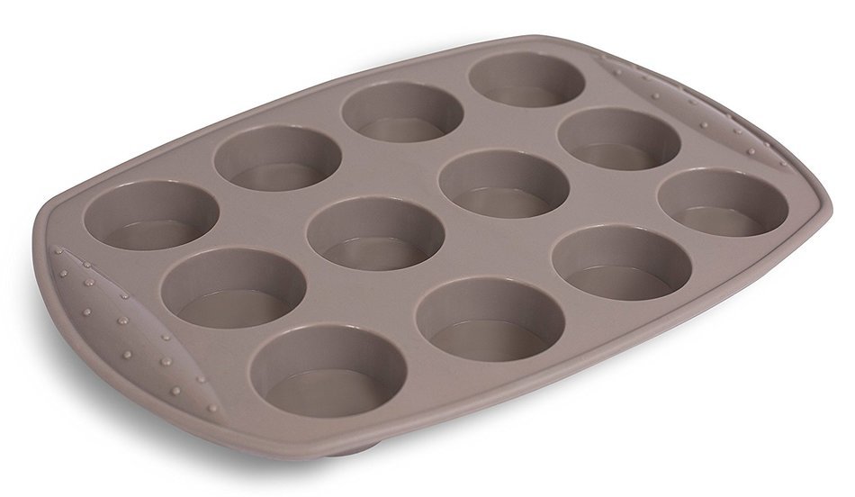 Internet&rsquo;s Best Silicone Muffin Pan | 12 Cup | Cupcake Tray | Cake Baking Mold | BPA Free | Dishwasher Safe N16