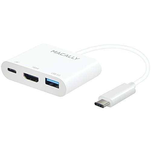 New MACALLY UCHDMI4K USB-C to HDMI 4K Multiport Adapter with Pass-through Charging & USB-A 3.0 Port