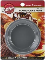 Bulk Buy: Wilton Mini Round Cake Pan Set Of 3 4"X1.25" W1829 (4-Pack)