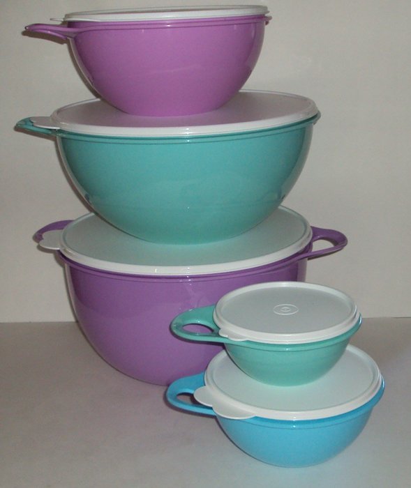 Tupperware Thatsa Bowl Tower 5 Sizes Bowls Pastel Colors Mega Set N4