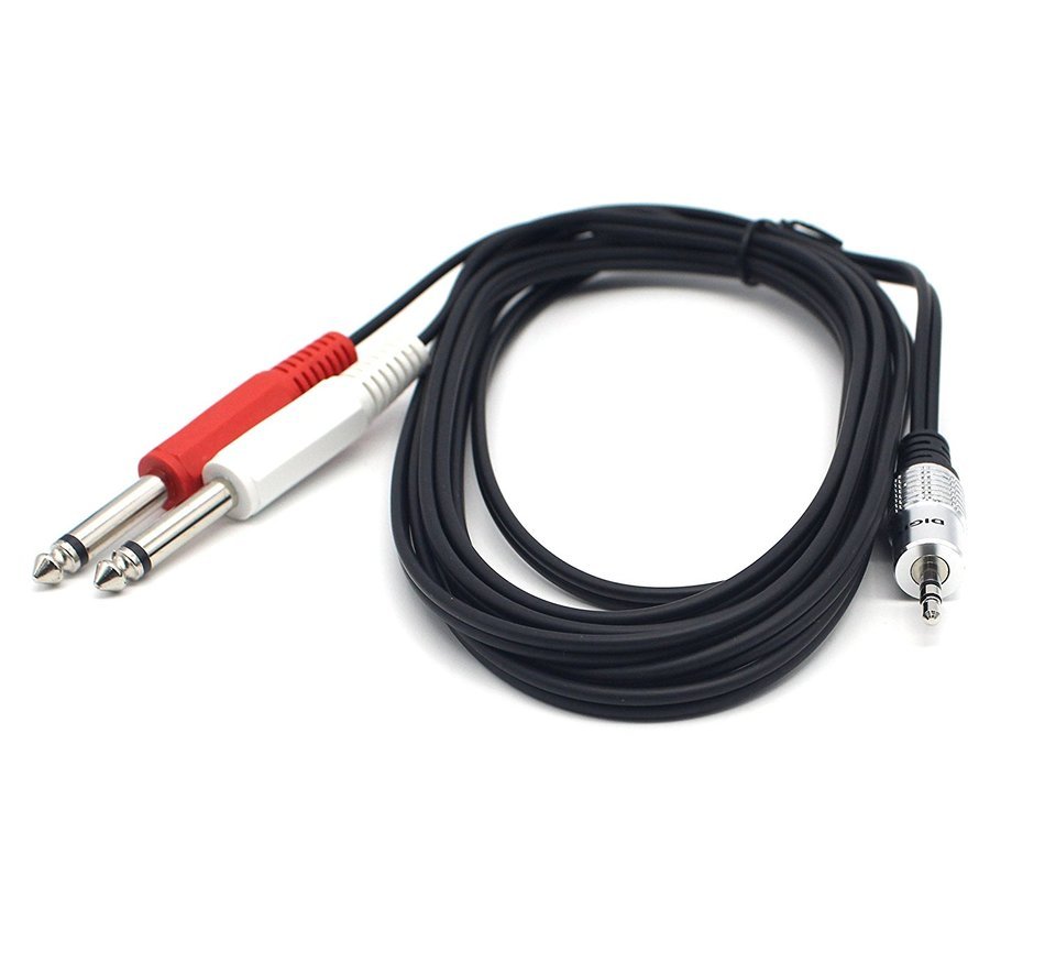 6Feet/1.8M Y Splitter cable, Duttek 3.5mm 1/8" TS Mono Male to dual 2*6.35mm 1/4" TRS Mono Male Plug Extension... N2