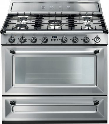 Smeg TRU90X Dual Fuel Freestanding Range with 4.4 cu. ft. Primary Oven Capacity, in Stainless Steel