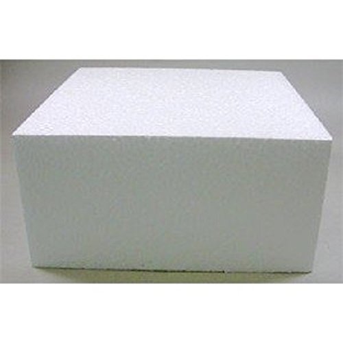Oasis Supply 747158 Dummy Square Cake, 8" x 8" x 4", White N2
