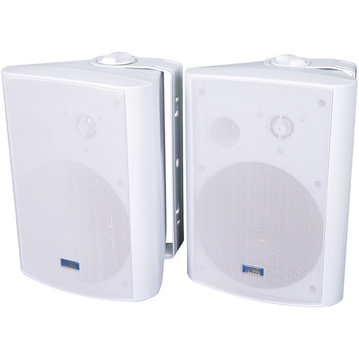 1 - Indoor/Outdoor 120-Watt Speakers with 70-Volt Switching (White), 120W max, 60W continuous, 6.5" injection-molded...