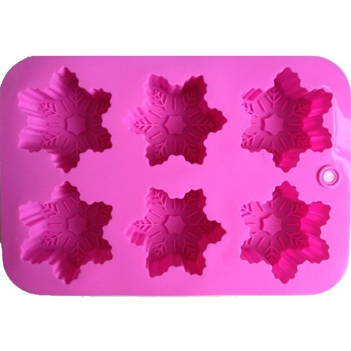 LYNCH 3D Snowflake Shaped Cupcake Mold Candy Jelly Fondant Silicone Soap Mould