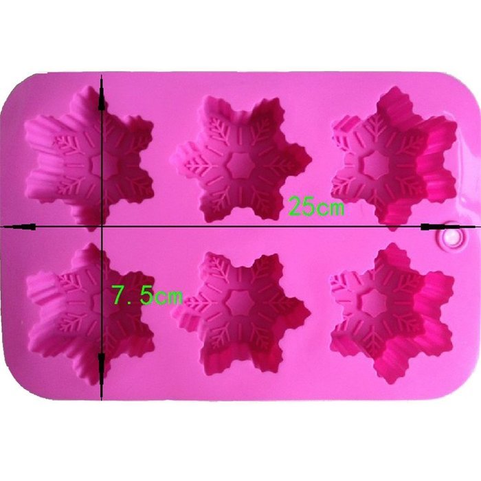 LYNCH 3D Snowflake Shaped Cupcake Mold Candy Jelly Fondant Silicone Soap Mould N2
