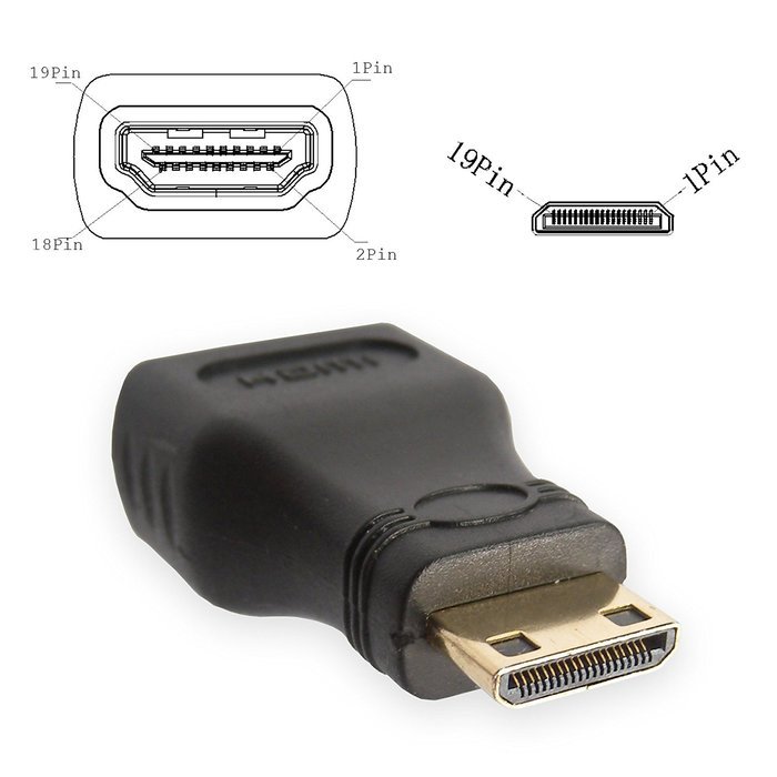 HomeSpot Mini HDMI Adapter Converter, Gold Plated Mini HDMI to HDMI Male to Female Adapter for Raspberry Pi 3... N6
