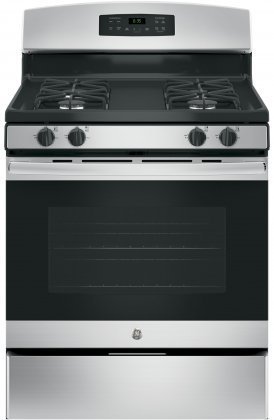 GE JGB635REKSS 30" Gas Freestanding Range with 4 Burners, Sealed Burner, Storage Drawer, 5.0 cu. ft. Primary Oven...