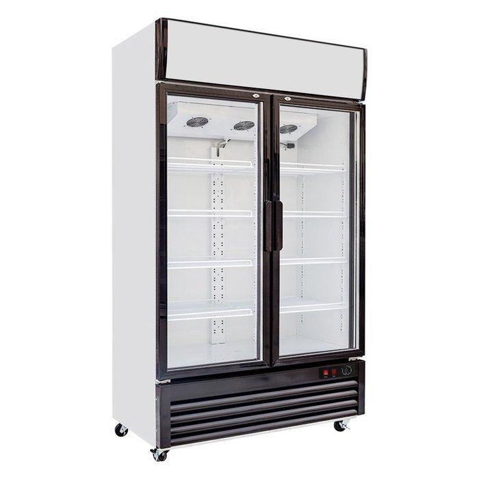 518L Glass Display Side by Side Pull Door Air Cooling Beer Soda Beverages Showcase Commercial Refrigerator Merchandise... N3