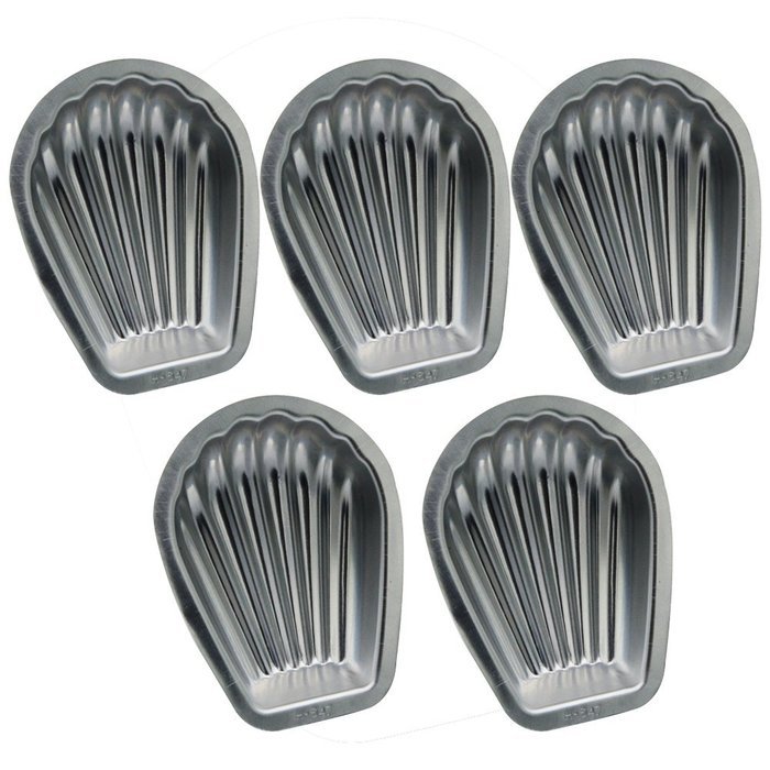 5Pcs Madeleine Cookie Pan French Shell Cake Mold Aluminum Baking Pan N6