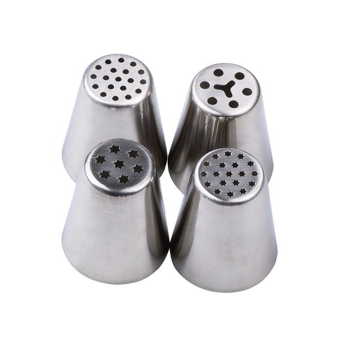 Complete Russian Piping Tips 33 PCS/Set - YOUKEE 32PCS 304 Stainless Steel Piping Tips + 1 Tri-color Coupler-... N8