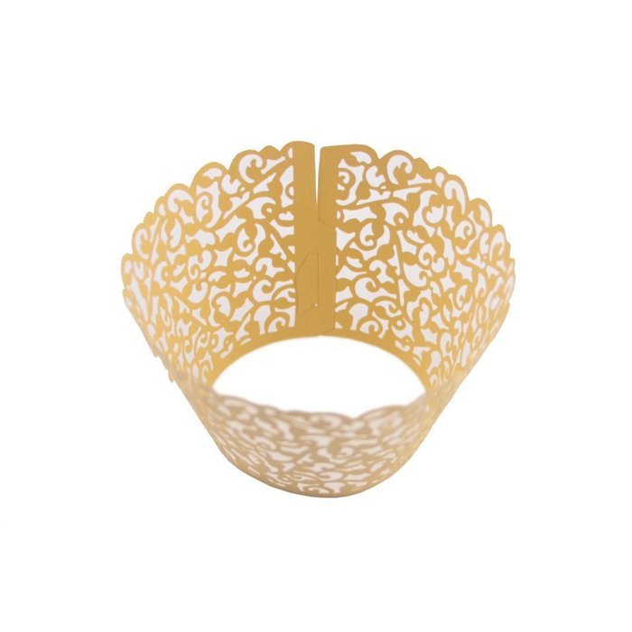 Mydio Set of 50 Cupcake Wrappers Wedding Birthday Decorations, Gold N2