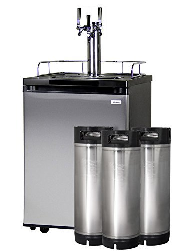 Kegco Homebrew Kegerator Triple Faucet Ball Lock Keg Dispenser Black N18