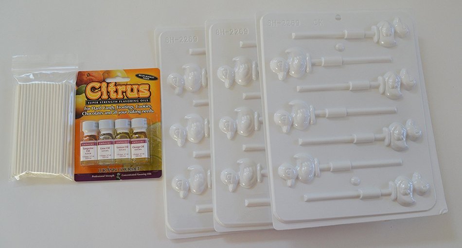 8H-2269-C 1 3/4" Ducky Sucker Hard Candy Mold Citrus Loran Oil Packet/Packet of 3 molds