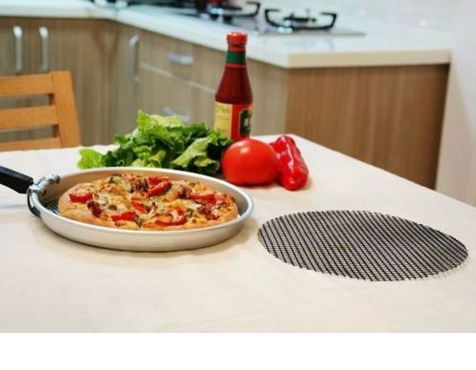 Addie's Kitchen - A Reusable Non Stick 13" Round Pizza Crisper Screen And 14" X 14" Mesh Crisping Basket N3