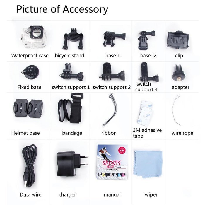 Wifi 12MP HD 1080P Car Bike Helmet Cam Sports DV Action Waterproof Camera SJ4000